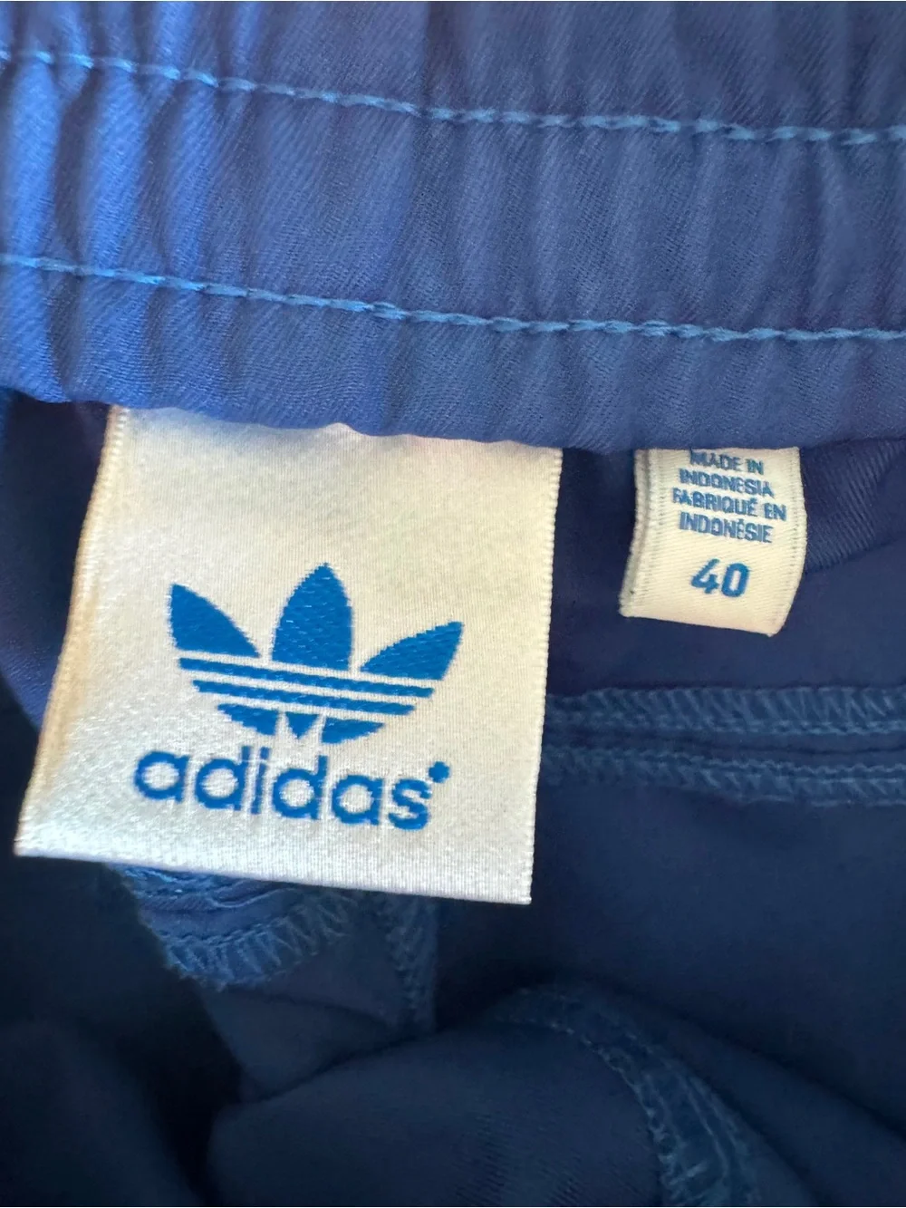 adidas Navy Blue Track Shorts with White Trim